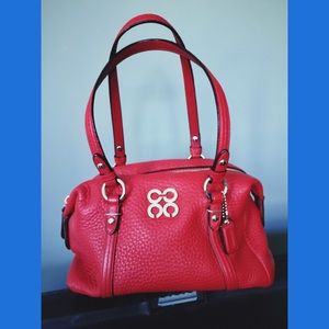 Coach little red bag purse mini satchel